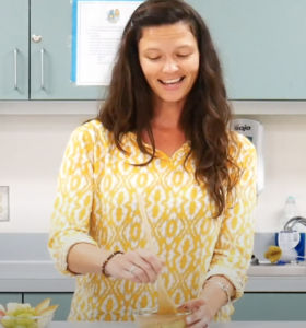 Sarah Ware conducting a virtual cooking class.