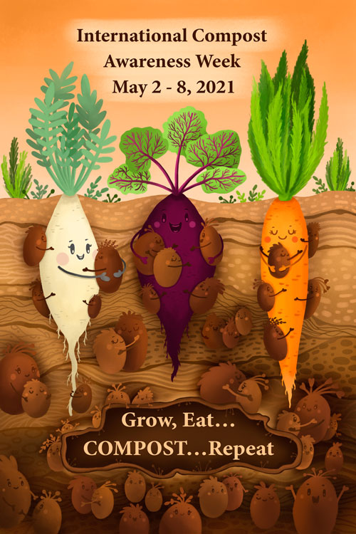 poster showing vegetables in the ground