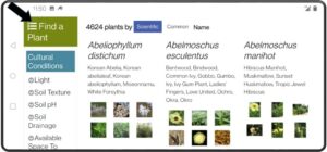 Screen shot of plants.ces.ncu.edu opened on phone in horizontal position