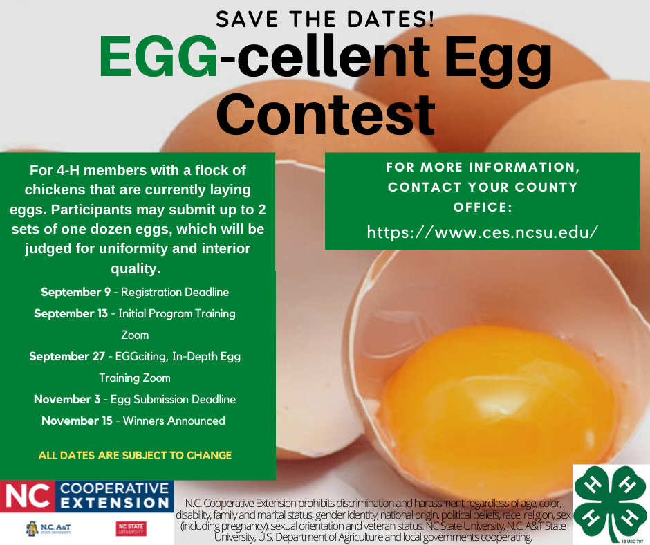 Save the dates! EGG-cellent Egg Contest. 