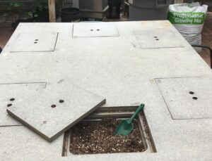 accessible table for potting plants