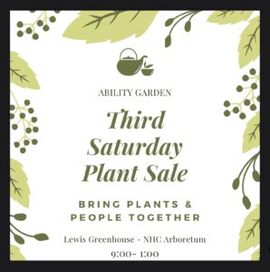 ability garden 3rd Saturday plant sale flyer