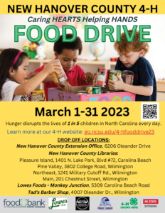 Cover photo for 4-H Food Drive Starts March 1st
