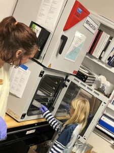 4-H Member placing water sample in a specialized freshwater incubator