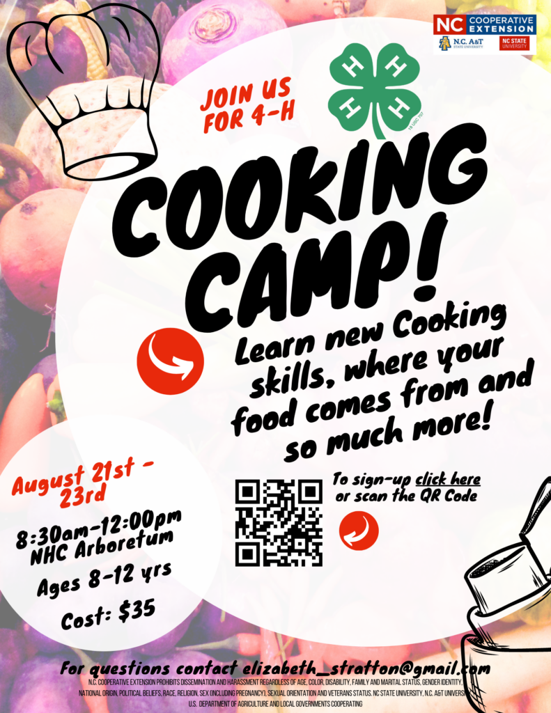 Cooking Camp! Learn New Cooking skills, where your food comes from and so much more!
