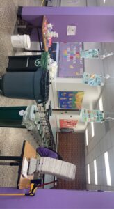cafeteria set up to help recycle and compost lunch waste