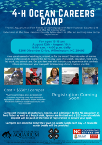 4-H Ocean Careers Camp Flyer