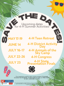 4-H Save the dates