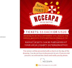flyer for NCCEAPA 50 50 raffle