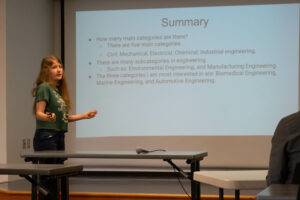 4-H youth learn to respond to question during presentation - provided by Megan Sweeney