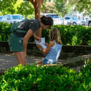 Children learning in the herb garden