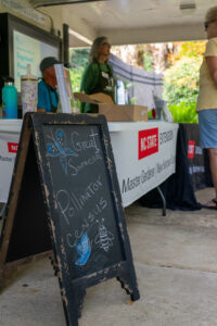 Welcome sign for pollinator count party at the NHC Arboretum